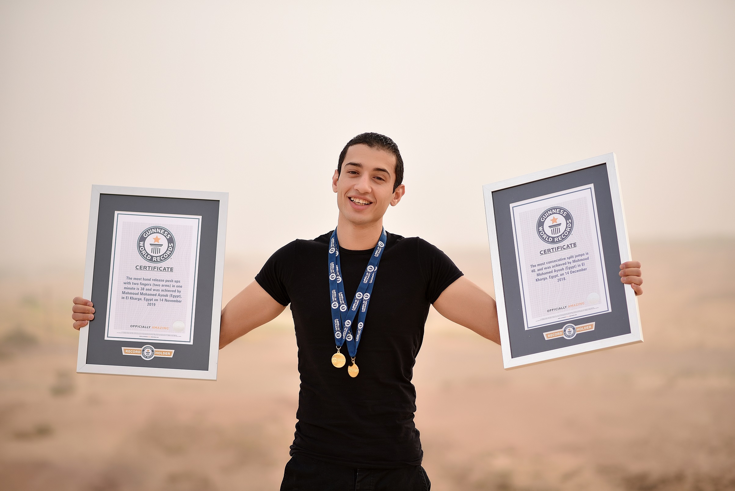 Image for Egyptian Multi-Time Guinness World Records Title Holder Secures Another One Infront Of Hibs Temple In Egypt