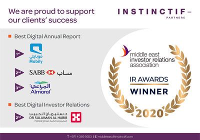 Image for Instinctif Partners’ Clients Dominate MEIRA’s Digital Award Categories With Prizes To Mobily, SABB, Almarai And Habib Medical Group