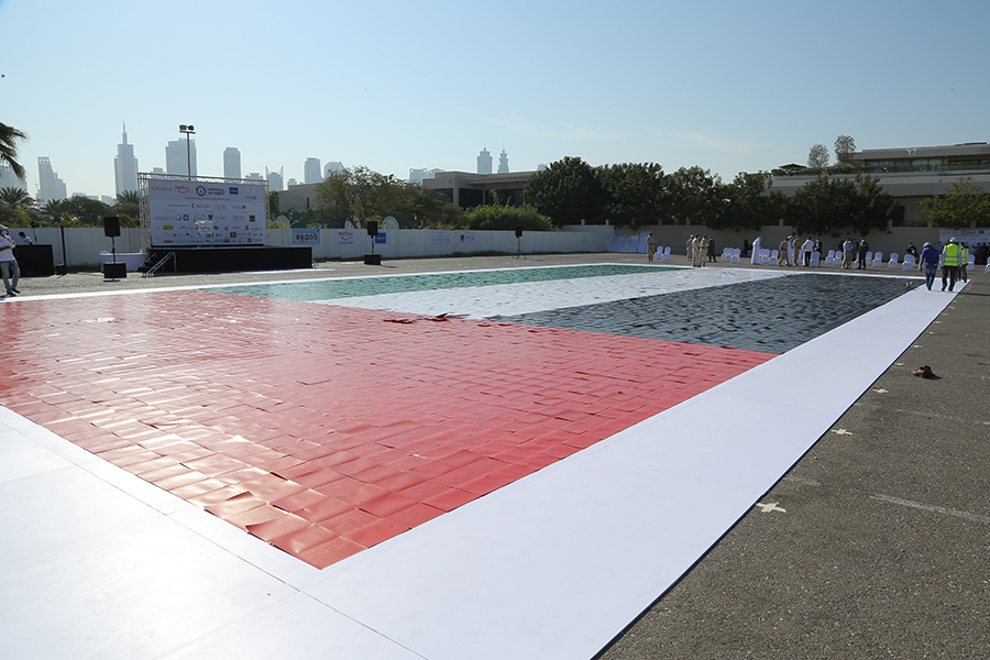 Image for NEFSY Breaks A Guinness World Records™ Title By Creating The Largest Greetings Card Mosaic (Flag) As Part Of An Initiative To Feed 49,000 Families In Need