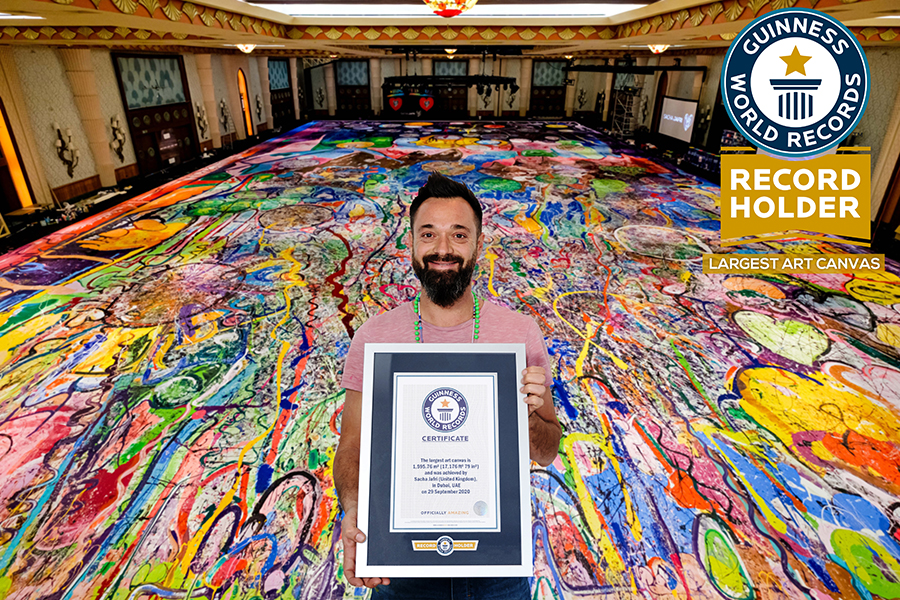 Image for Dubai-Based British Artist Sacha Jafri Officially Sets The Guinness World Records™ Title For ‘The Largest Art Canvas’ In The World