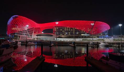 Image for Yas Island Turns Red As UAE’s Hope Probe Approaches The Red Planet