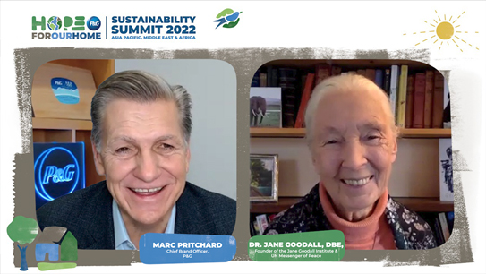 Image for Dr Jane Goodall Delivers An Important Message Of Hope At The 2022 Procter & Gamble AMA Sustainability Summit