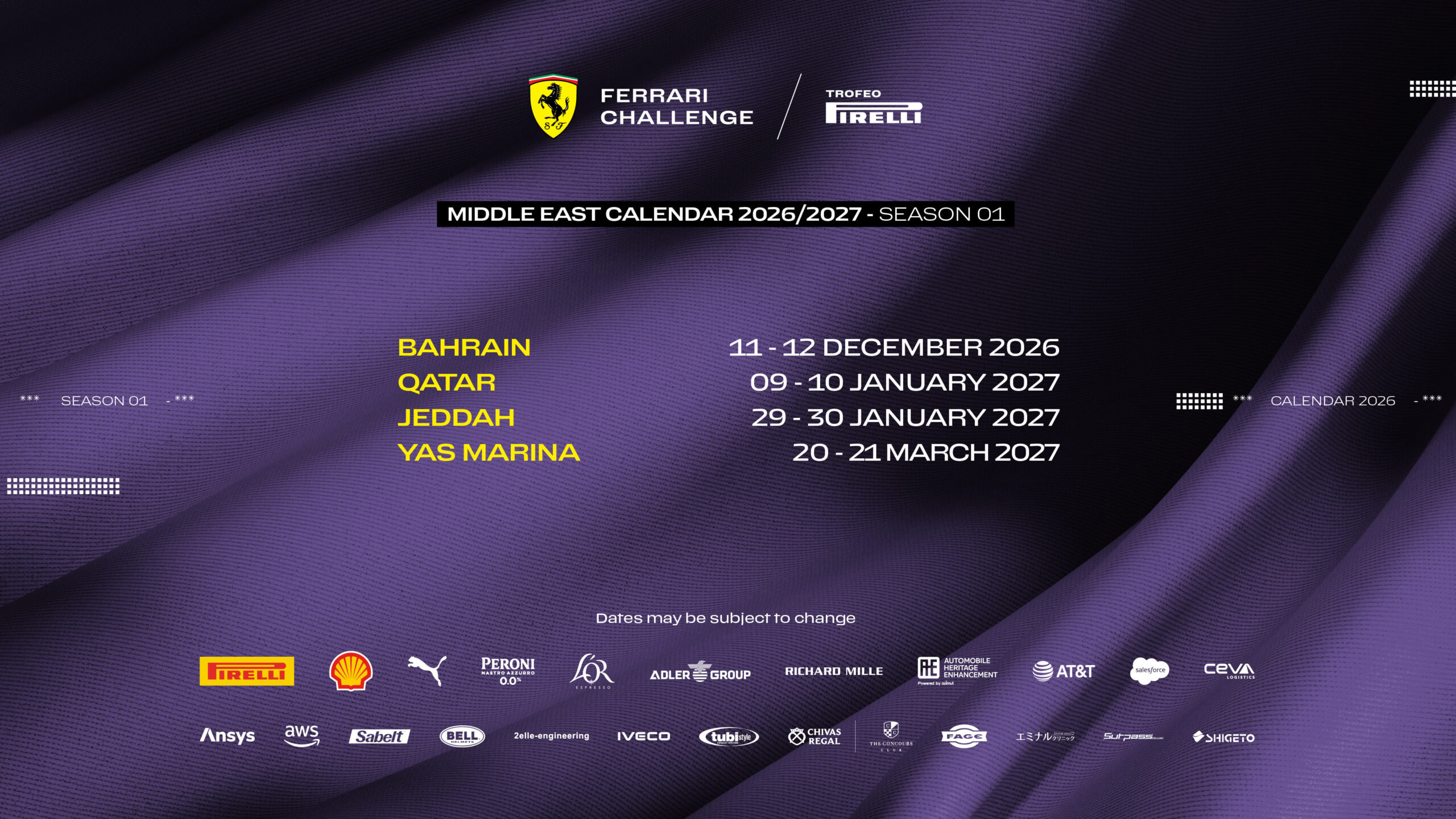 Ferrari Announces First Season Of Ferrari Challenge Trofeo Pirelli Middle East