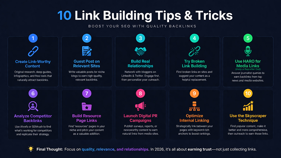 10 Powerful Link Building Tips And Tricks That Actually Work In 2026