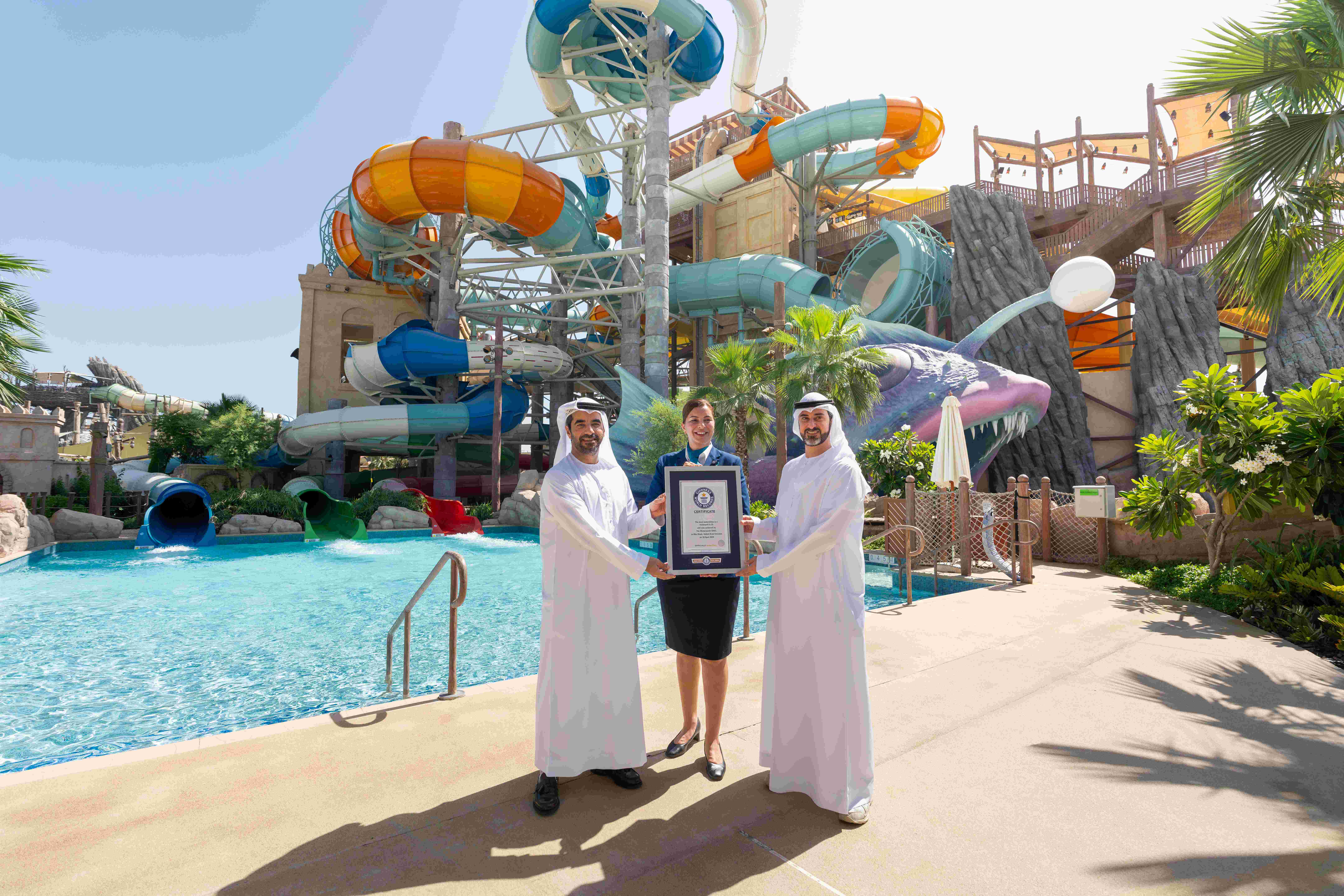 Yas Waterworld Yas Island, Abu Dhabi Breaks A Guinness World Records™ Title For Most Waterslides In A Waterpark
